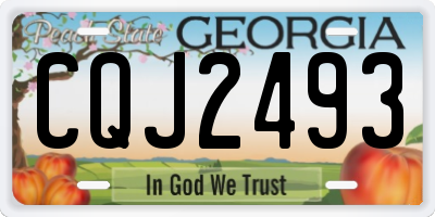 GA license plate CQJ2493