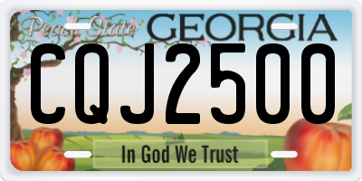 GA license plate CQJ2500