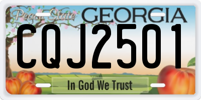 GA license plate CQJ2501