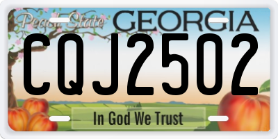 GA license plate CQJ2502