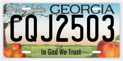 GA license plate CQJ2503