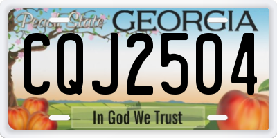 GA license plate CQJ2504