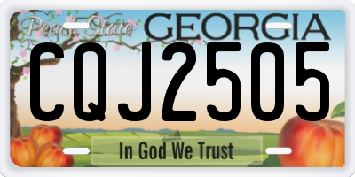 GA license plate CQJ2505