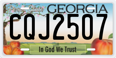 GA license plate CQJ2507
