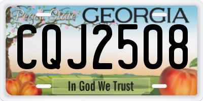 GA license plate CQJ2508
