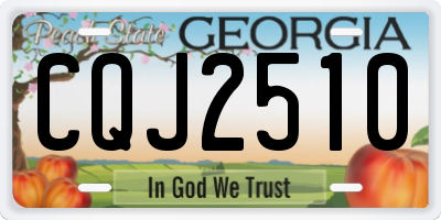 GA license plate CQJ2510