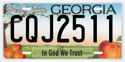 GA license plate CQJ2511