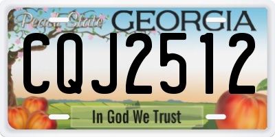 GA license plate CQJ2512