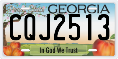 GA license plate CQJ2513