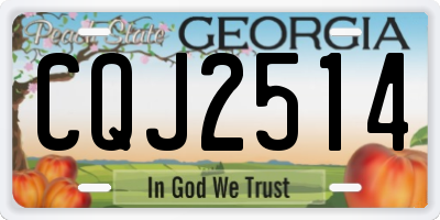 GA license plate CQJ2514