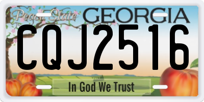 GA license plate CQJ2516