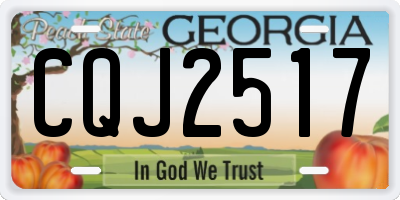 GA license plate CQJ2517