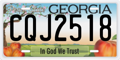 GA license plate CQJ2518