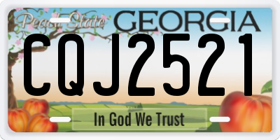 GA license plate CQJ2521
