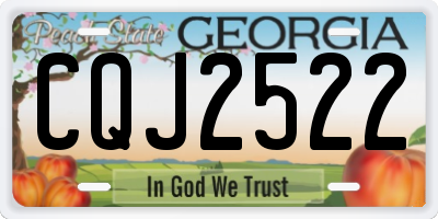 GA license plate CQJ2522