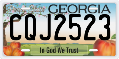 GA license plate CQJ2523