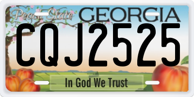 GA license plate CQJ2525
