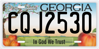 GA license plate CQJ2530