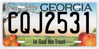 GA license plate CQJ2531