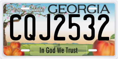 GA license plate CQJ2532