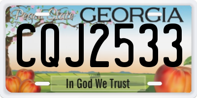 GA license plate CQJ2533