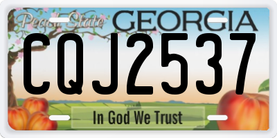 GA license plate CQJ2537