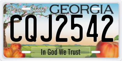 GA license plate CQJ2542