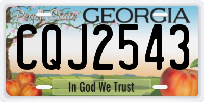 GA license plate CQJ2543