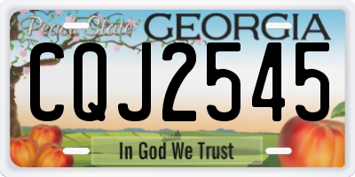 GA license plate CQJ2545