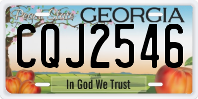 GA license plate CQJ2546