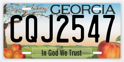GA license plate CQJ2547