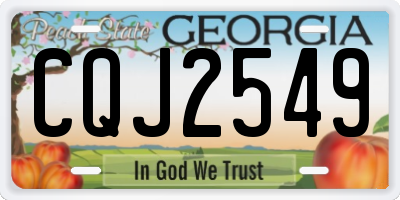 GA license plate CQJ2549