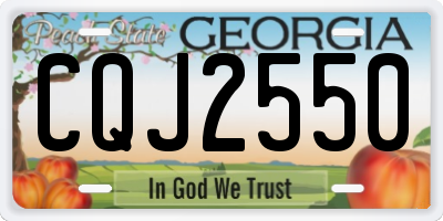 GA license plate CQJ2550