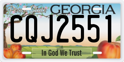 GA license plate CQJ2551