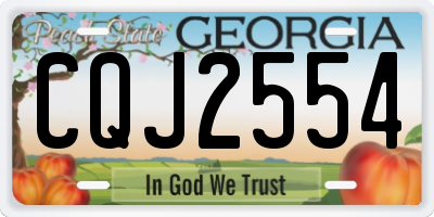GA license plate CQJ2554