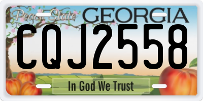 GA license plate CQJ2558
