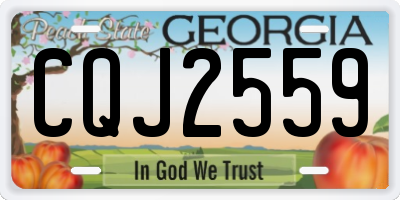 GA license plate CQJ2559