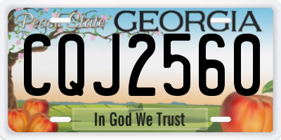 GA license plate CQJ2560
