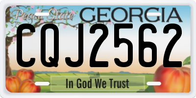 GA license plate CQJ2562