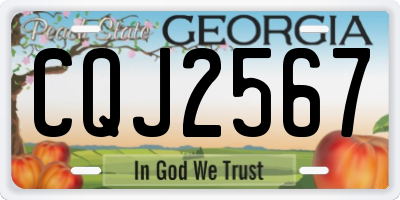 GA license plate CQJ2567