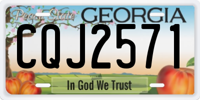 GA license plate CQJ2571