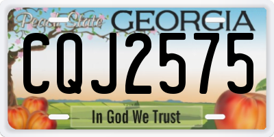 GA license plate CQJ2575