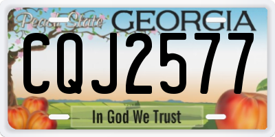GA license plate CQJ2577