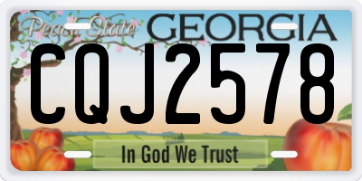 GA license plate CQJ2578