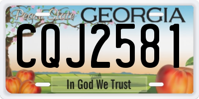 GA license plate CQJ2581