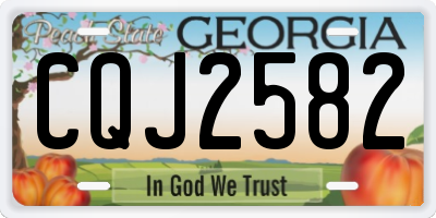 GA license plate CQJ2582