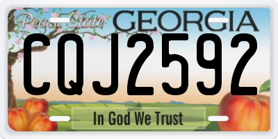 GA license plate CQJ2592