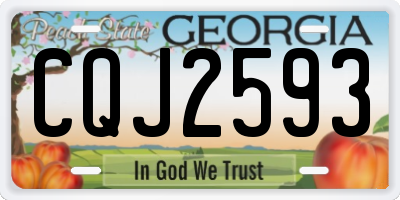 GA license plate CQJ2593