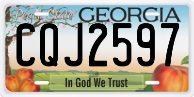GA license plate CQJ2597