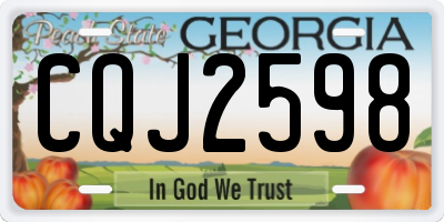 GA license plate CQJ2598